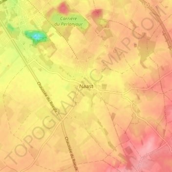 Topografische Karte Naast, Höhe, Relief