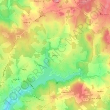 Topografische Karte Mamont, Höhe, Relief