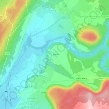 Topografische Karte La Buchille, Höhe, Relief