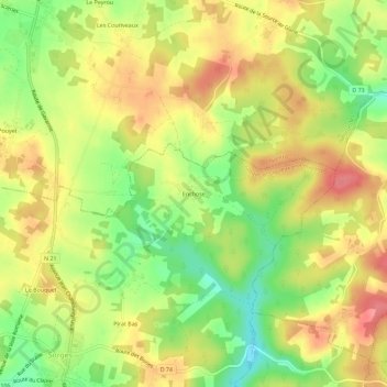 Topografische Karte Enchose, Höhe, Relief