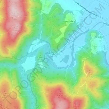 Topografische Karte Brenna, Höhe, Relief