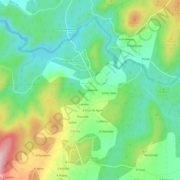 Topografische Karte O Carreiro, Höhe, Relief