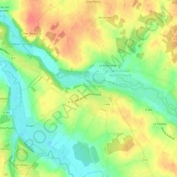 Topografische Karte La Barraude, Höhe, Relief