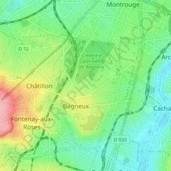 Topografische Karte Résidence Pablo Picasso, Höhe, Relief