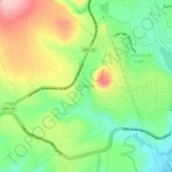 Topografische Karte El Nabo, Höhe, Relief