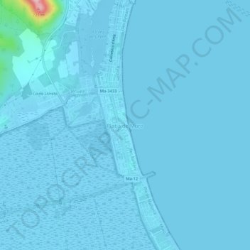 Topografische Karte Platja de Muro, Höhe, Relief