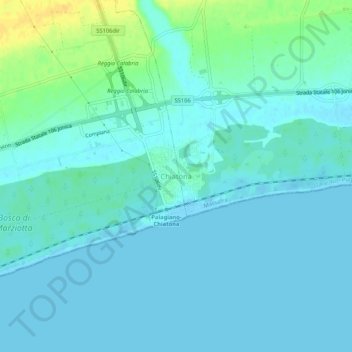 Topografische Karte Chiatona, Höhe, Relief