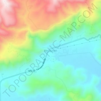 Topografische Karte Mezquitán, Höhe, Relief