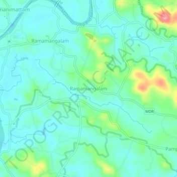 Topografische Karte Ramamangalam, Höhe, Relief