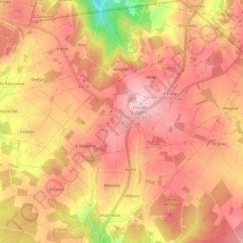 Topografische Karte A Filgueira, Höhe, Relief