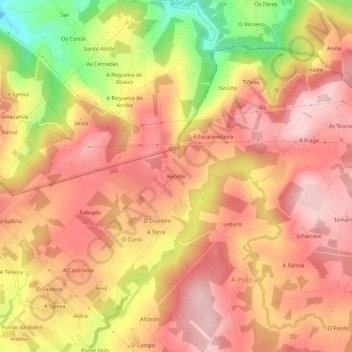 Topografische Karte Recelle, Höhe, Relief