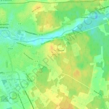 Topografische Karte Abelets, Höhe, Relief