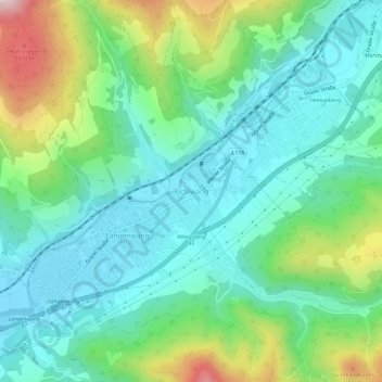 Topografische Karte Pichlwang, Höhe, Relief