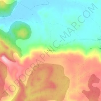 Topografische Karte Carabias, Höhe, Relief