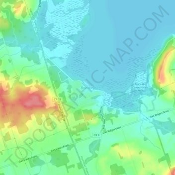 Topografische Karte Bewdley, Höhe, Relief