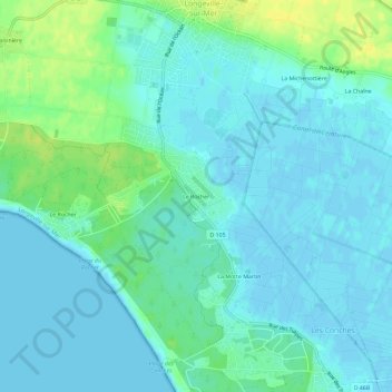 Topografische Karte Le Rocher, Höhe, Relief