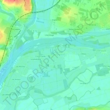 Topografische Karte L'Ouchette, Höhe, Relief