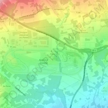 Topografische Karte l'Albornar, Höhe, Relief