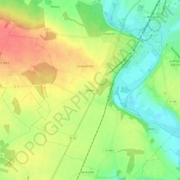 Topografische Karte Guibert, Höhe, Relief