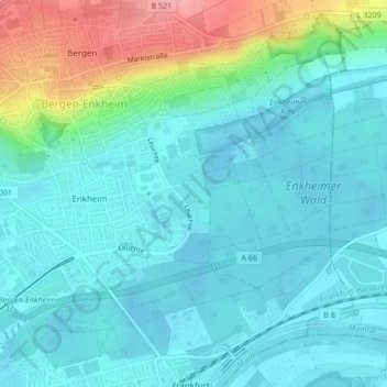 Topografische Karte Leuchte, Höhe, Relief