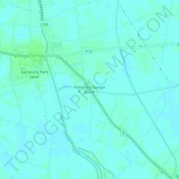 Topografische Karte Kampung Sungai Buloh, Höhe, Relief