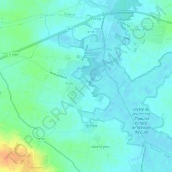 Topografische Karte Saint-Gilles, Höhe, Relief