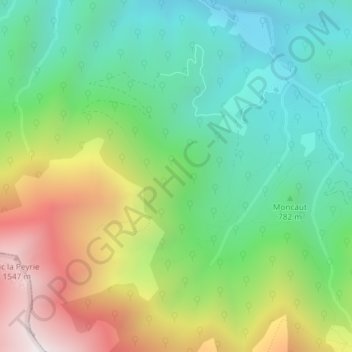 Topografische Karte Heugareilh, Höhe, Relief