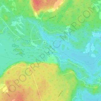 Topografische Karte Burleigh Falls, Höhe, Relief