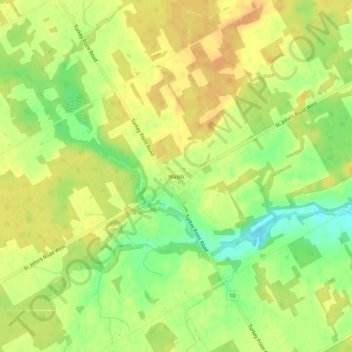 Topografische Karte Walsh, Höhe, Relief