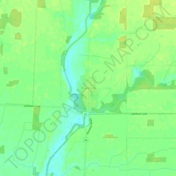 Topografische Karte Florence, Höhe, Relief