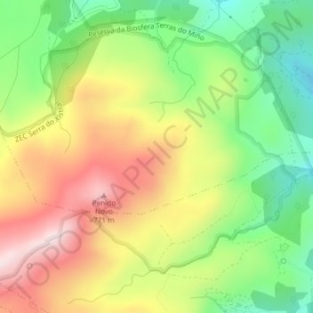Topografische Karte A Santana, Höhe, Relief
