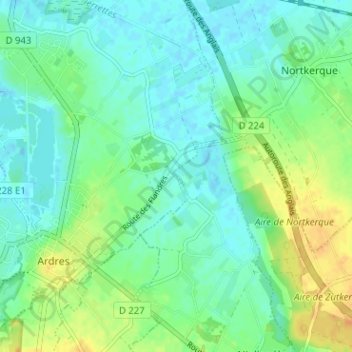 Topografische Karte Les Pèlerins, Höhe, Relief