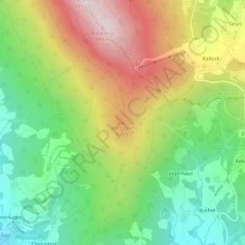 Topografische Karte Burgstein, Höhe, Relief