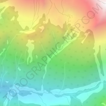 Topografische Karte Monashee Mountains, Höhe, Relief