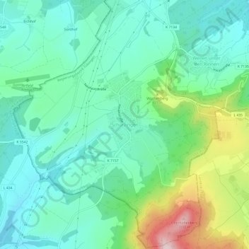 Topografische Karte Schörzingen, Höhe, Relief