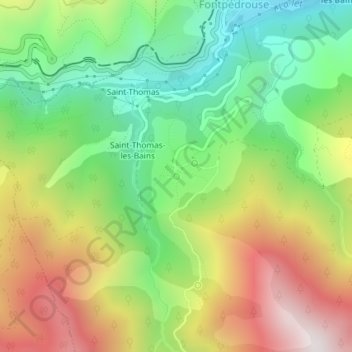 Topografische Karte La Font, Höhe, Relief