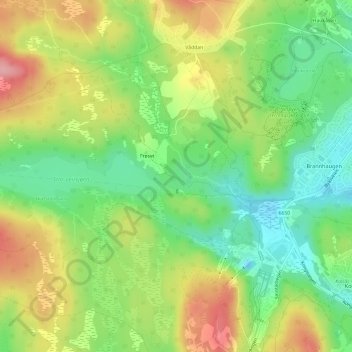 Topografische Karte Montana, Höhe, Relief