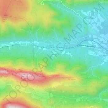 Topografische Karte Villeraze, Höhe, Relief