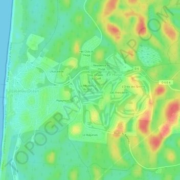 Topografische Karte L'Ardilouse, Höhe, Relief