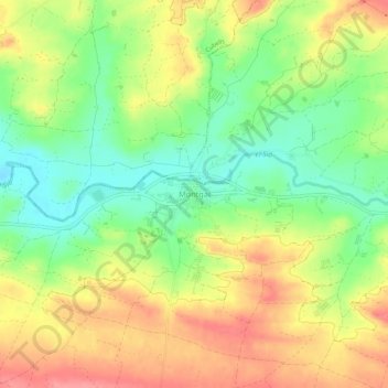 Topografische Karte Montgai, Höhe, Relief