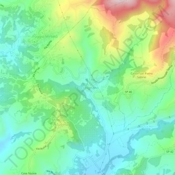 Topografische Karte Bocchignano, Höhe, Relief