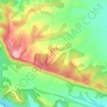 Topografische Karte Altos de Jalisco, Höhe, Relief