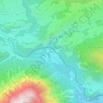 Topografische Karte Lessern, Höhe, Relief