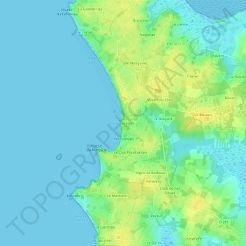 Topografische Karte Le Landrin, Höhe, Relief