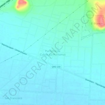 Topografische Karte Purísima de Cubos (La Purísima), Höhe, Relief