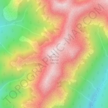 Topografische Karte Cerro O´Connor, Höhe, Relief