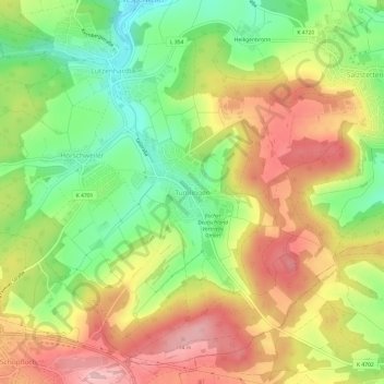 Topografische Karte Tumlingen, Höhe, Relief