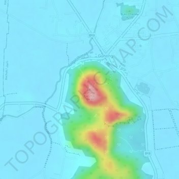 Topografische Karte Gunung Panchor, Höhe, Relief