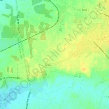 Topografische Karte Les Sables, Höhe, Relief
