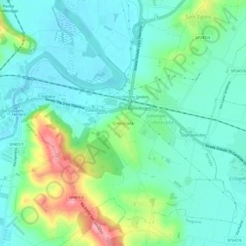 Topografische Karte Collestrada, Höhe, Relief